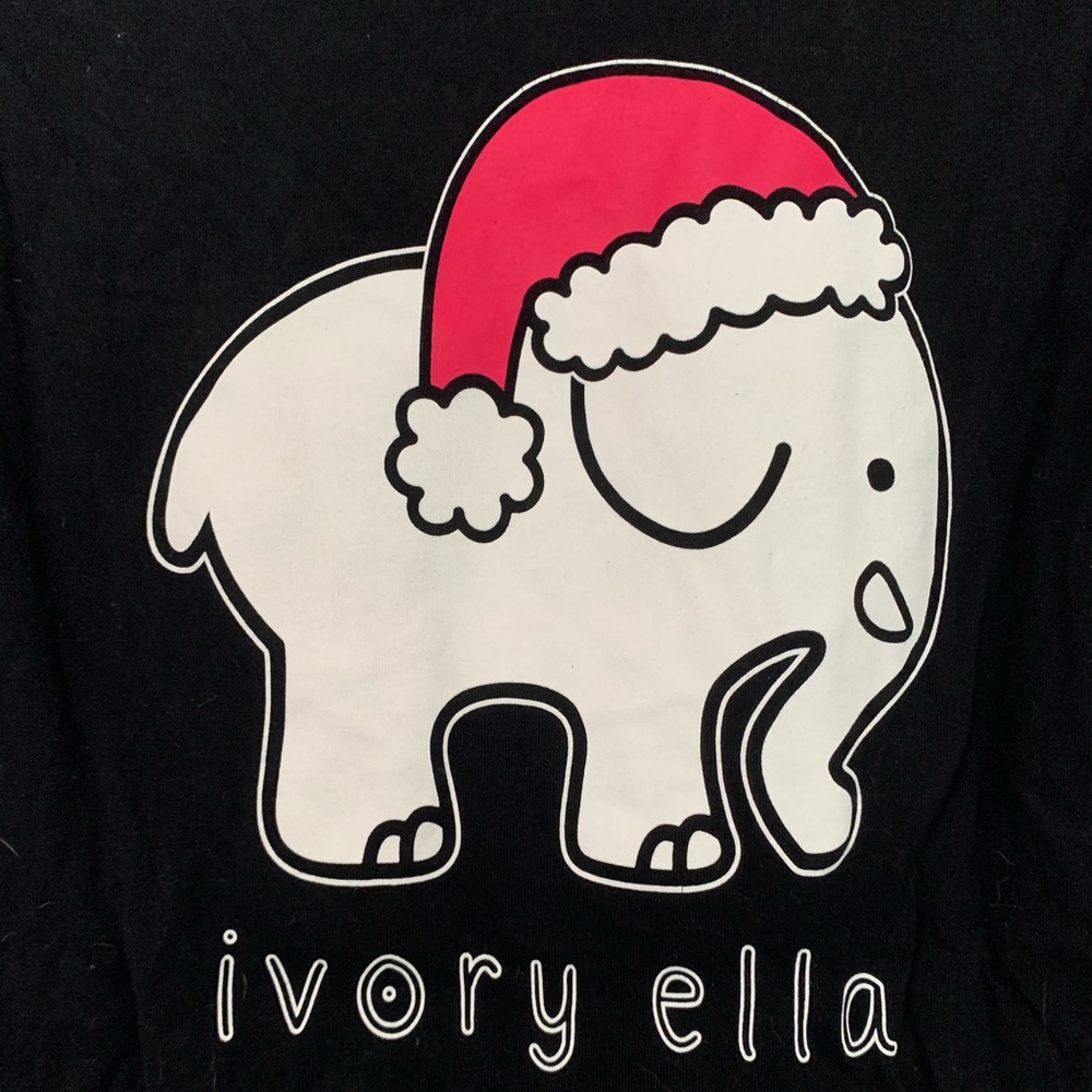 Ivory Ella long sleeve black santa elephant shirt